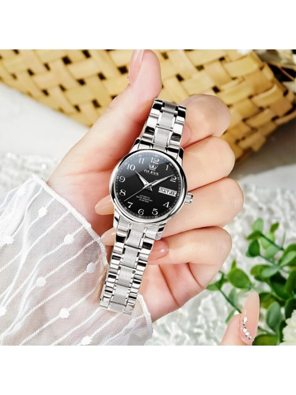 Women's Black Vintage Luxury Dress Analog Stainless Steel Casual Wristwatch - Picture 3 of 6